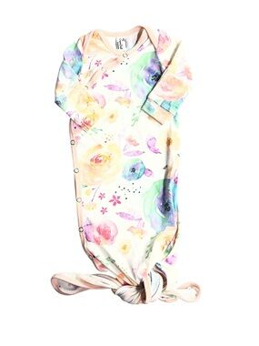 Copper Pearl Floral Tie Gown Newborn